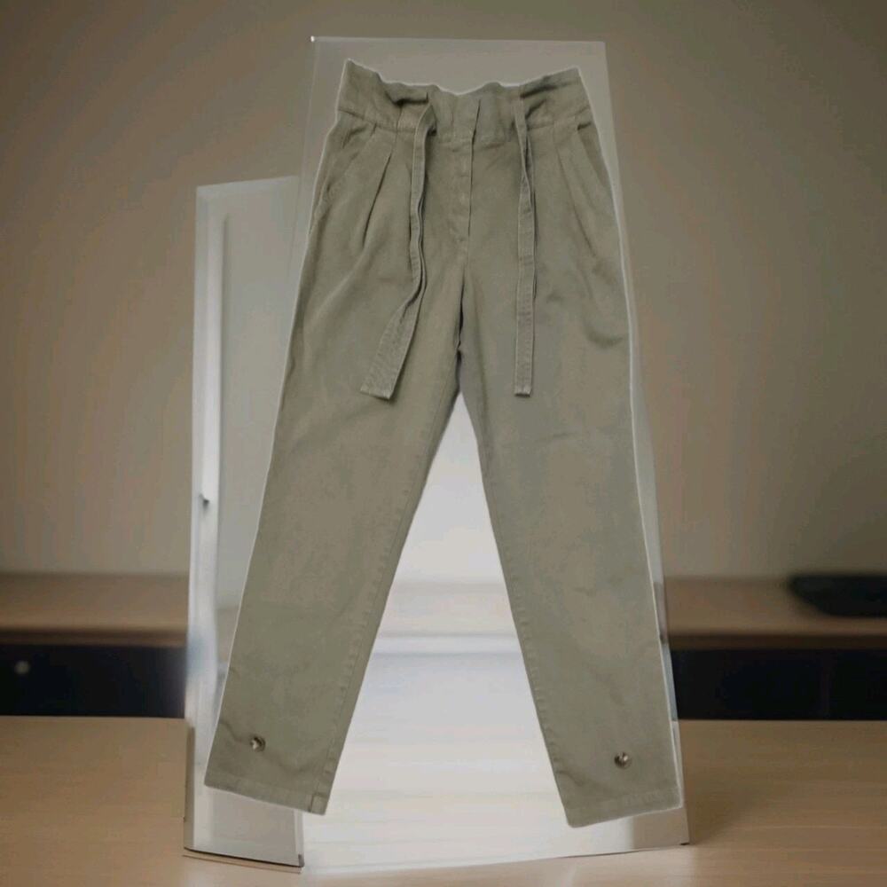 A.L.C. High Rise Tie Waist Light Army Pants Size 6